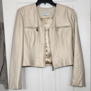 Vintage Saks Fifth Ave Crop Leather Jacket